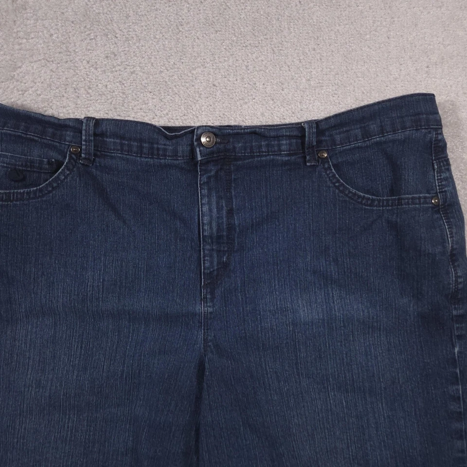 Gloria Vanderbilt Amanda Jean Shorts Womens 18W Blue Denim Plus Size Slimming - Image 4 of 4