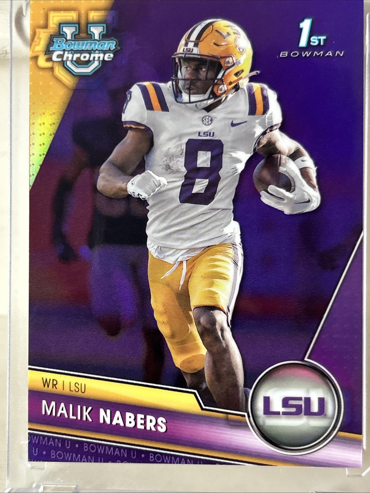 2023 Bowman University Chrome - Malik Nabers #74 Purple Refractor /399 (RC)