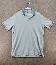 Lands End Men's Blue Striped Golf Polo Traditional Fit Shirt Size 2XL