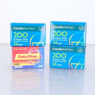 35mm Expired Colour Film Lot x4 Lloyds Pharmacy Fotostop ASA 200 ISO Vintage Rar