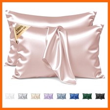 Silk Pillow Cases 2 Pack Standard Size Mulberry Silk Pillowcase Set of 2 for ...