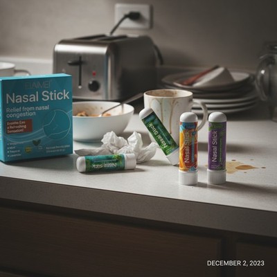 Nasal Stick 4er Pack, bei verstopfter Nase, Atmung verbessern, Menthol, äther...