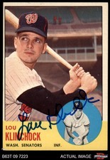 1963 Topps #542 Lou Klimchock Senators AUTO Signed