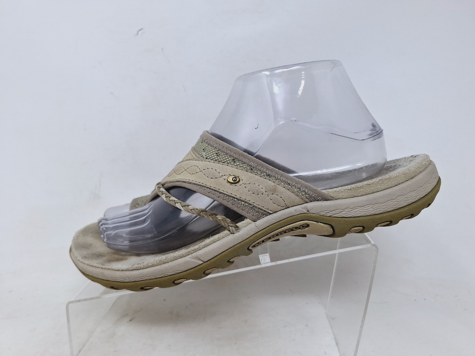 Merrell slip on donna Hollyleaf taupe pelle punta passante comodo taglia 9