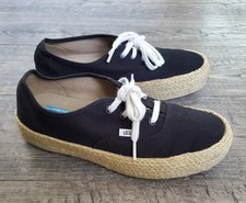 VANS Lace Platform UltraCush Lite Espadrille Black Canvan Size W 8 / M 6.5