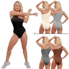 Firm Control Leotard Ladies Bodysuit One Shoulder Non Padded Shapewear Women