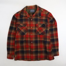 Vintage Pendleton Wool Board Button Up Shirt Size Medium Plaid