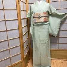 8116 Japanese Plain Kimono Vintage Womens Silk Fabric Robe Kimono only sold