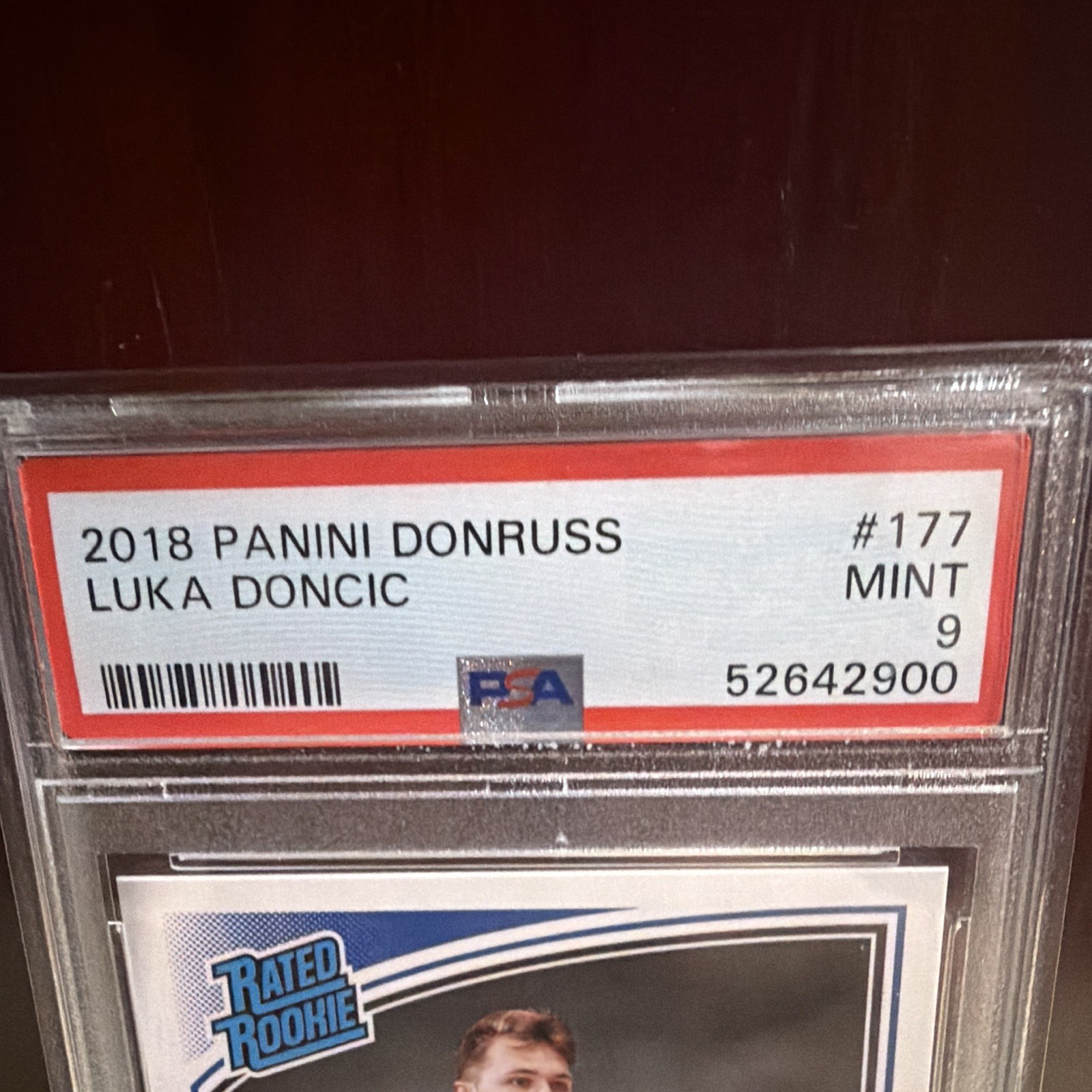 Panini 2018-19 Donruss Luka Dončić Rated Rookies Rookie #177 PSA 9 view 3
