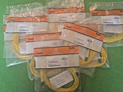 Singlemode Duplex LC/UPC LC/UPC Yellow Fiber Patch Cable 30 Feet NEW  10 Pack
