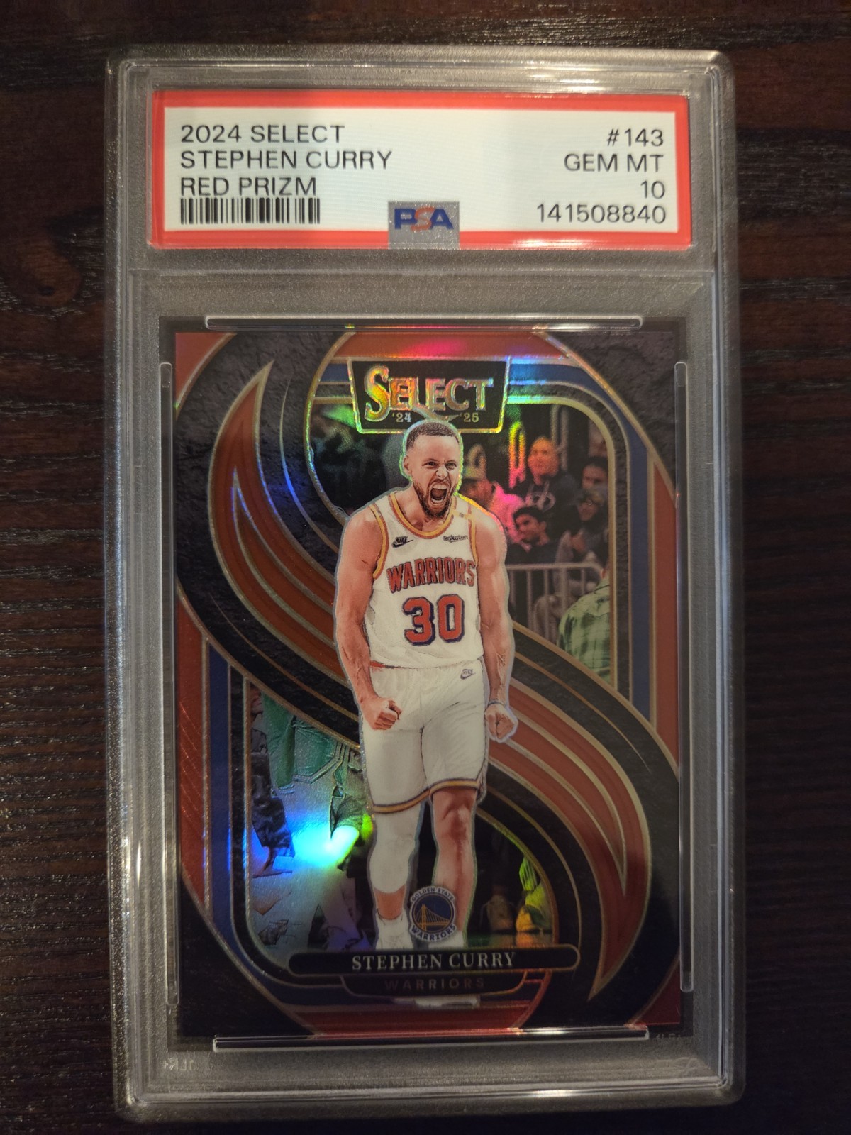 Stephen Curry 2024-25 Panini Select #143 Red Prizm /199 Premier Level PSA 10