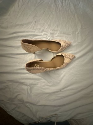 Ann Taylor Snakeskin Embossed Leather D'Orsay Pointed Toe Heels