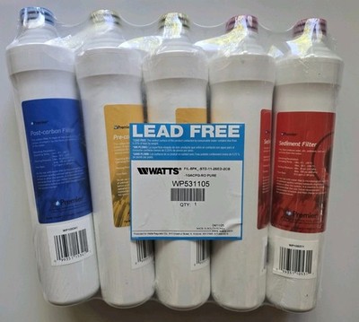 WATTS Premier WP531105 RO Pure Annual Filter Kit 5 Pack Factory Sealed