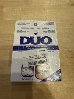 2 Pk DUO Quick-Set Striplash Adhesive Eyelash glue WHITE/CLEAR Dries Clear 5g