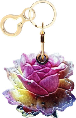 Leather Keychain Holder Case Compatible with Airtag,Cute Air Tag Cover with Keyc