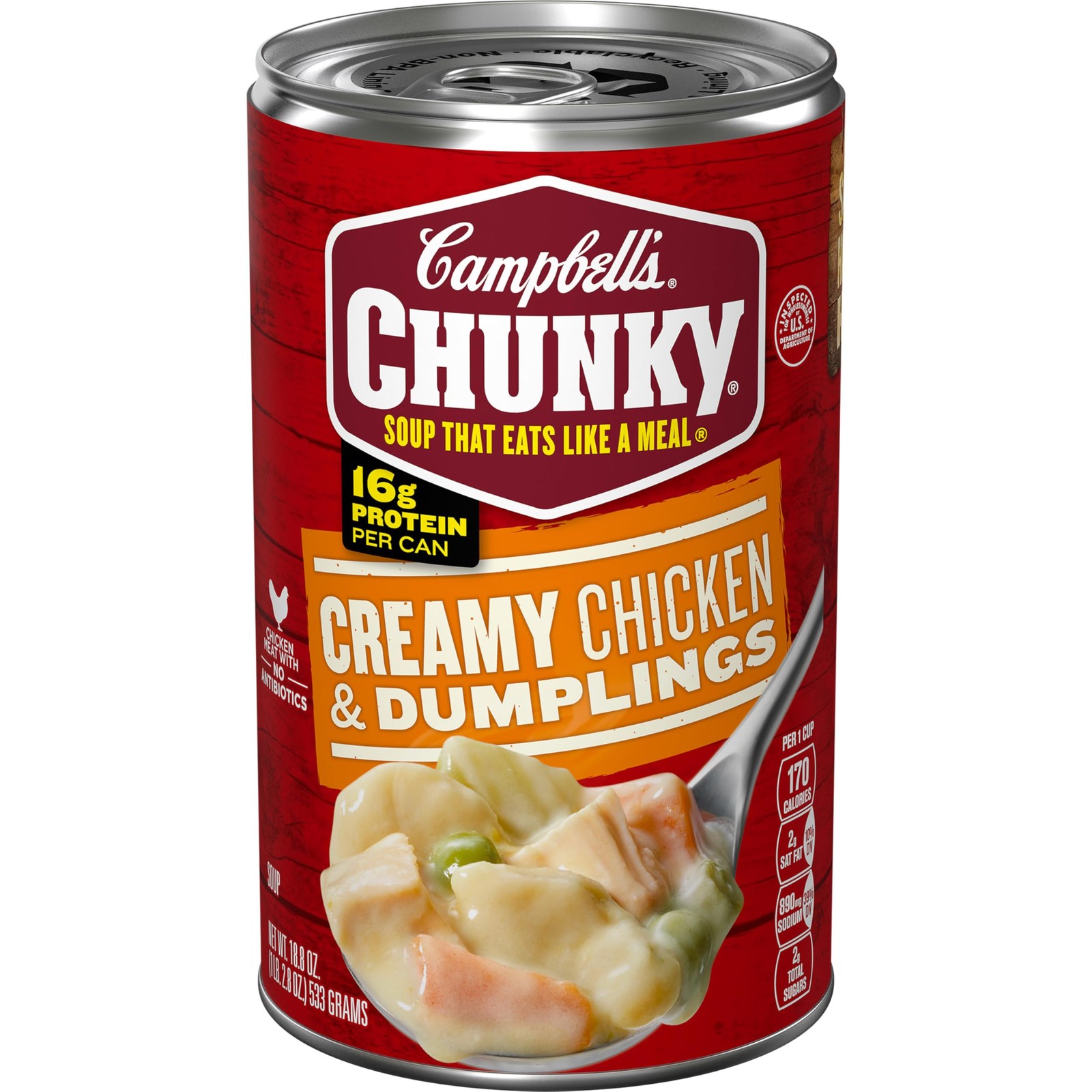 Campbell's Chunky Soup, Creamy Chicken and Dumplings Soup, 18.8 Oz Can