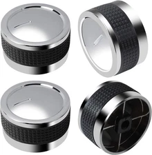 Gas Grill Knobs, Control Knob Replacement Normal, Black and Silver 