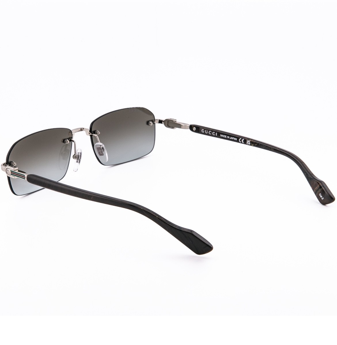 GUCCI GG1221S WEB Logo 1221 Silver Brown 008 Rimless Narrow Unisex