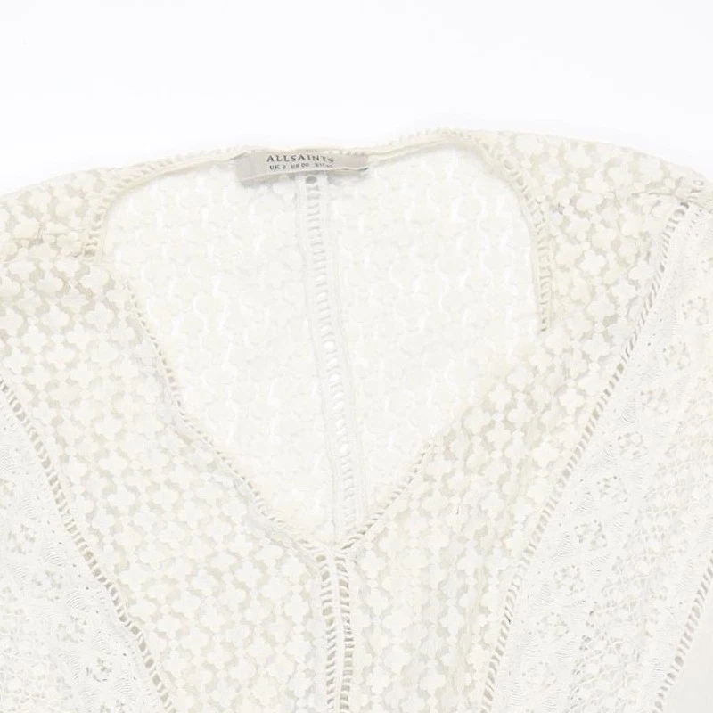 AllSaints Ivory Lace A-Line Mini Dress Women's Size 2 - Image 4 of 4