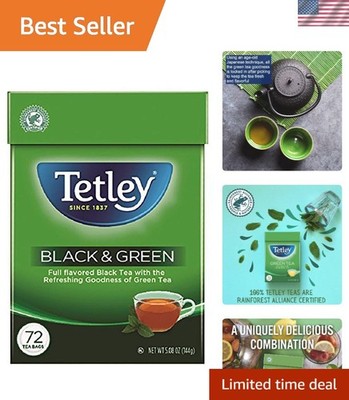 Elegantly Balanced 72 Count Black and Green Tea Bags - Perfect Hot or Iced