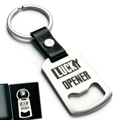 Bieröffner Edelstahl Gravur Lucky Opener Geschenkbox Schwarz