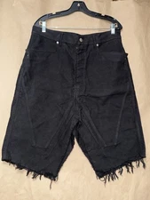 Rick Owens Luxor F/W 23 Men's Black Distressed Short Size US 33