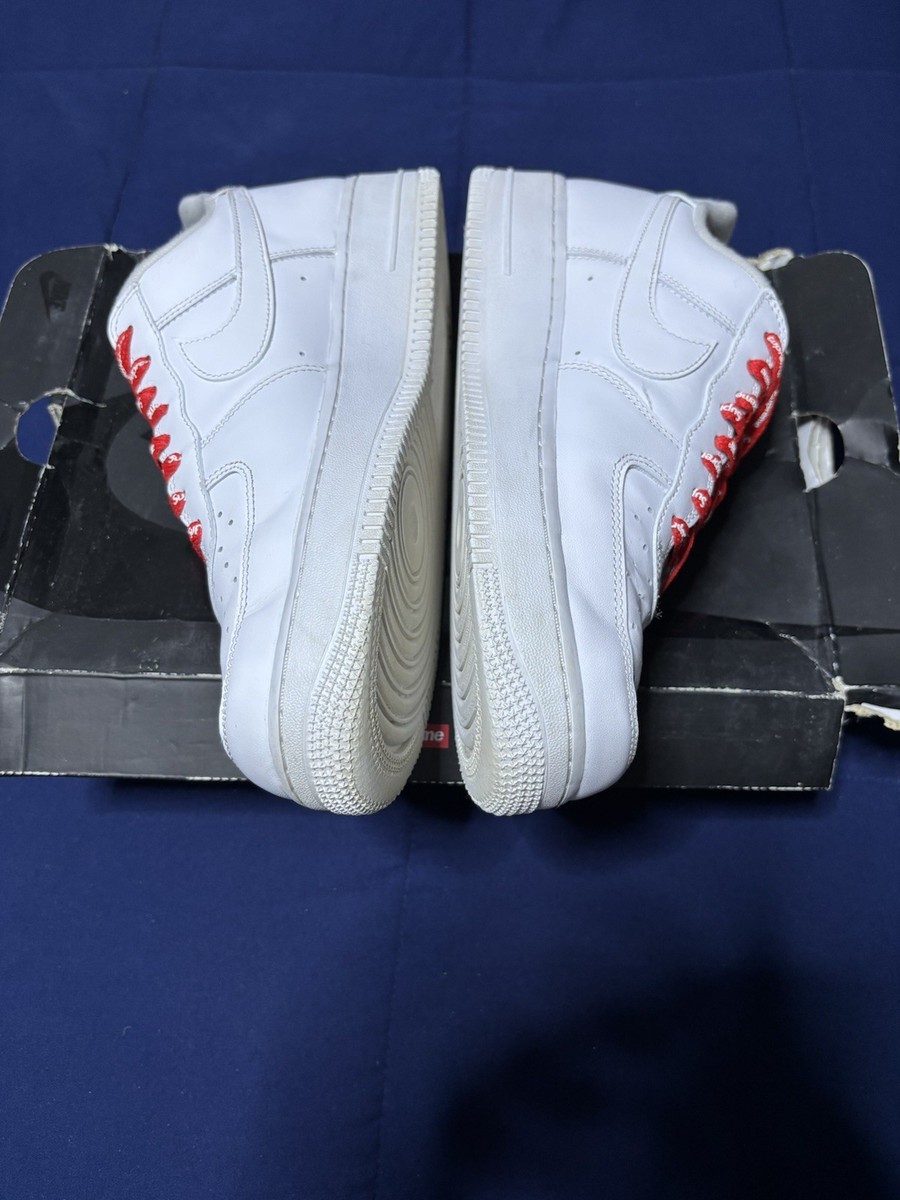 Size 9.5 - Supreme x Nike Air Force 1 Low Box Logo White 2020