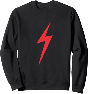 Red Lightning Electric Bolt Storm Graphic Sweatshirt