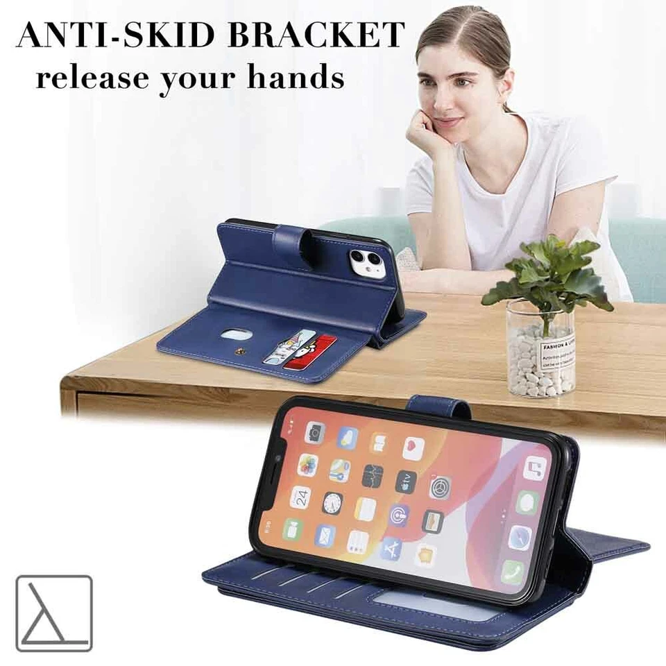 10 Card Holder Wallet Leather Case Cover For iPhone 11 Pro Max XS XR 6s 7 8 SE 2 - Image 4 of 4