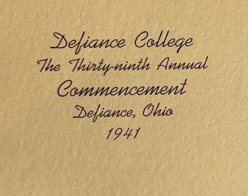 Defiance College Thirty-Ninth Annual Cartement 1941 Program - Bild 2 von 5