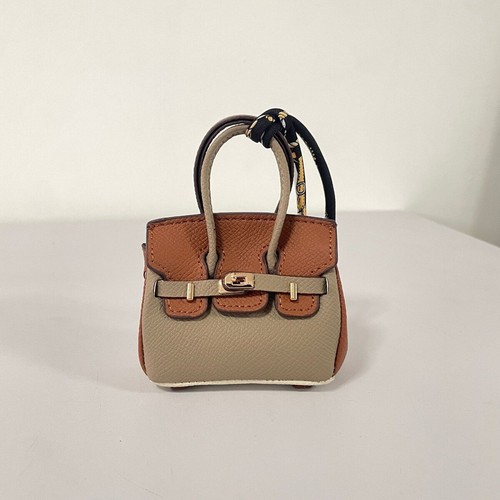 Mini Designer-Inspired Handbag Keychain with ScarfColorblock Bag Pendant Headpho - Picture 7 of 16
