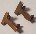 WW1 Territorial letter T Brass Shoulder Title Badges British Army 2 Lugs to Rear