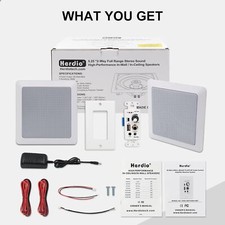 Herdio 5.25Inch Bluetooth Ceiling Speakers Wall Mount Control Amplifier Receiver