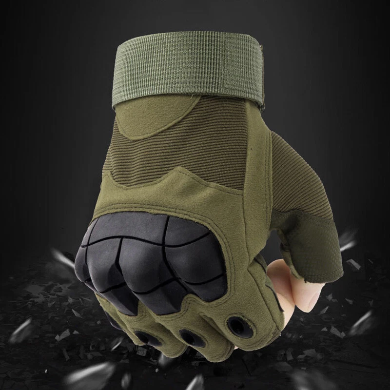 Taktische Handschuhe fingerlos Aufprallschutz für Herren Motorrad Militär Kampf - Bild 4 von 4