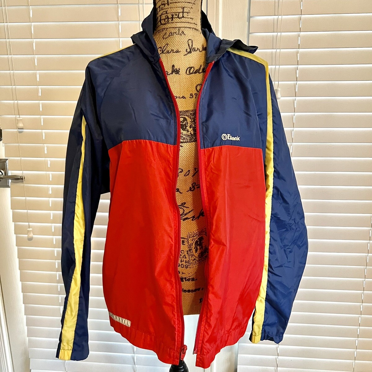Vintage Etonic Jacket Mens Large Red Color Block Zip Up Golf Vintage Etonic Jacket Mens Large Red Color Block Zip Up Golf