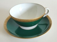 Espressotasse MOCCATASSE Mokkatasse russisch grün + GOLDDEKOR Wallendorf