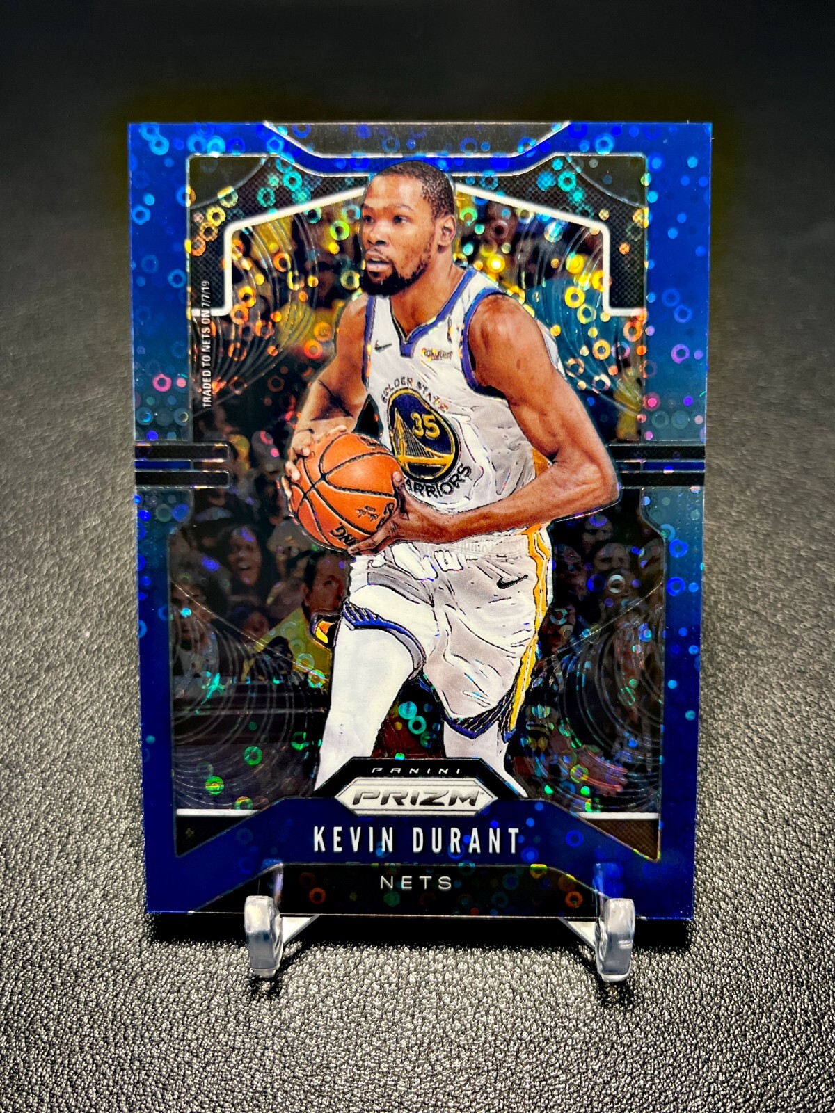 2019-20 Prizm Fast Break #210 Kevin Durant Blue Disco /175 Golden State Warriors