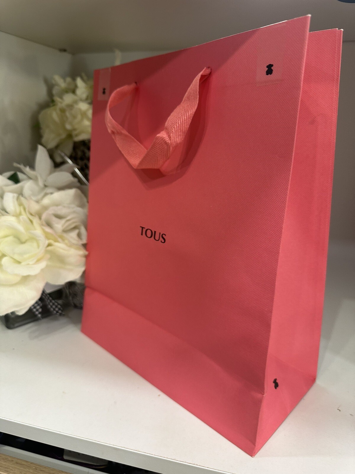 TOUS Pink Paper Shopping Gift Bag 10x13”. Preowned eBay