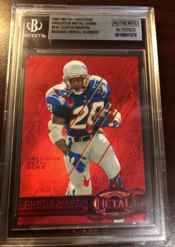1997 METAL UNIVERSE PRECIOUS METAL GEMS RED PMG #141 CURTIS MARTIN BGS AUTHENTIC