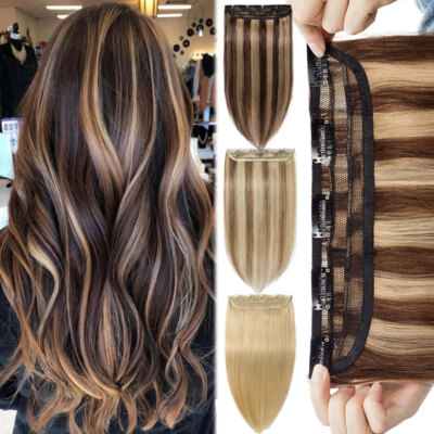 Dick Eine Tresse Echthaar Clip In 100% Human Hair Extensions Haarverlängerung DE