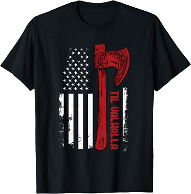 American Viking Axe Flag - Til Valhalla - Norse Mythology Gift Unisex T-Shirt
