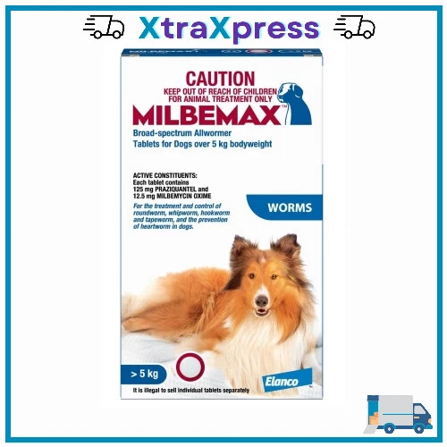 Milbemax Allwormer / Heartworm Tablets For Dogs Over 5kg - Picture 5 of 16