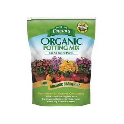 Espoma Organic Potting Soil Mix, All-Natural Mix for Indoor/Outdoor Plants, 16 Q