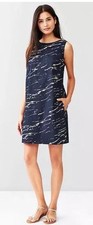 Gap Printed twist-back dress, Blue print Sz 0 1112A18 