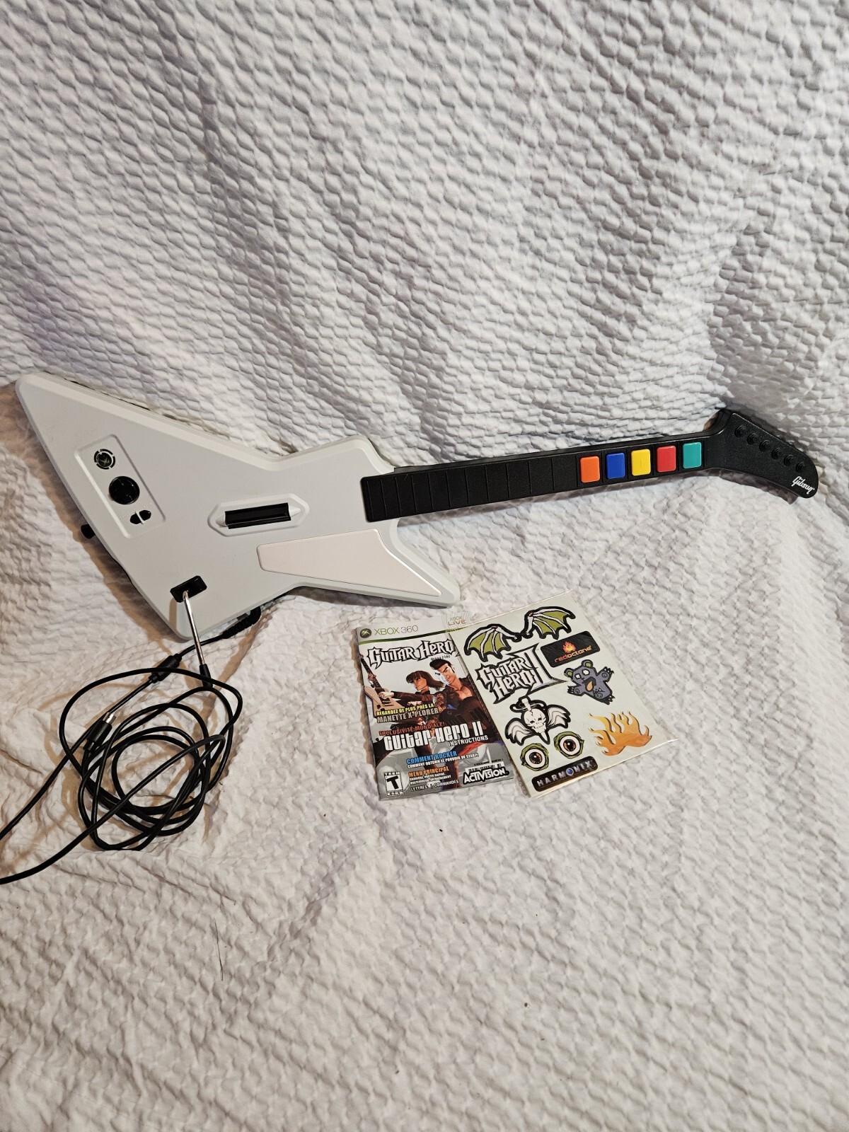 Xbox 360 Guitar Hero Xplorer Wired Controller Red Octane With Stickers