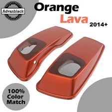 ORANGE LAVA 6x9" Saddlebag Speaker Lids Audio Cover Fits 2014+ Harley Touring