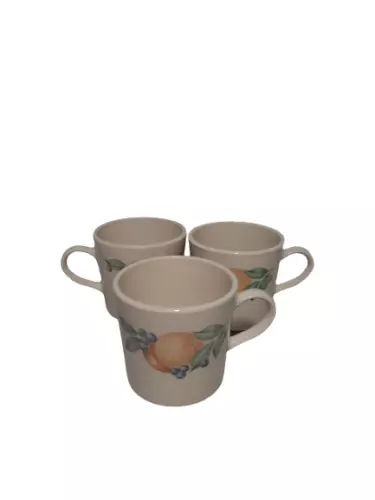 Set Of 3- Corning USA Corelle  Abundance Fruits Pattern Coffee Tea Cups Mugs