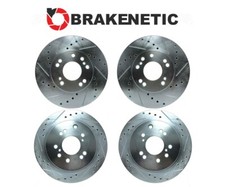 F&R BRAKENETIC Sport Drill Slot Brake Rotors 30mm Z32 300ZX Conversion 4/5LUG