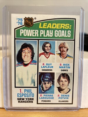 1976 Topps Hockey #5 Power Play Goals Leaders NM/MT