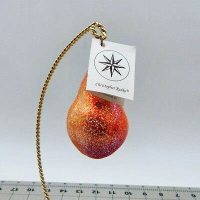 Christopher Radko Sugared Pear Christmas Tree Ornament Glass 1994 Fruit Glitter